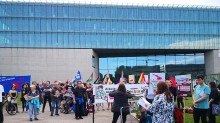 Demonstration von Studierenden und Hochschulangestellten, unterstützt von der GEW, 7. Juni 2024 in München